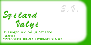 szilard valyi business card