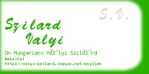 szilard valyi business card